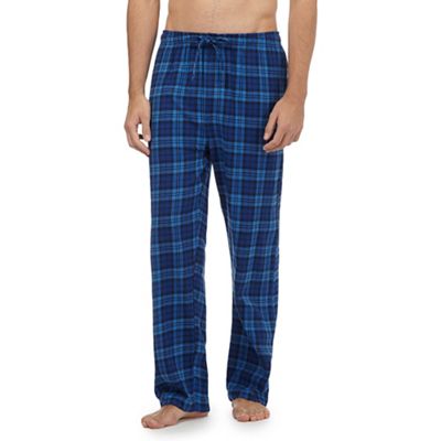 Mantaray Pack of two blue checked loungewear bottoms